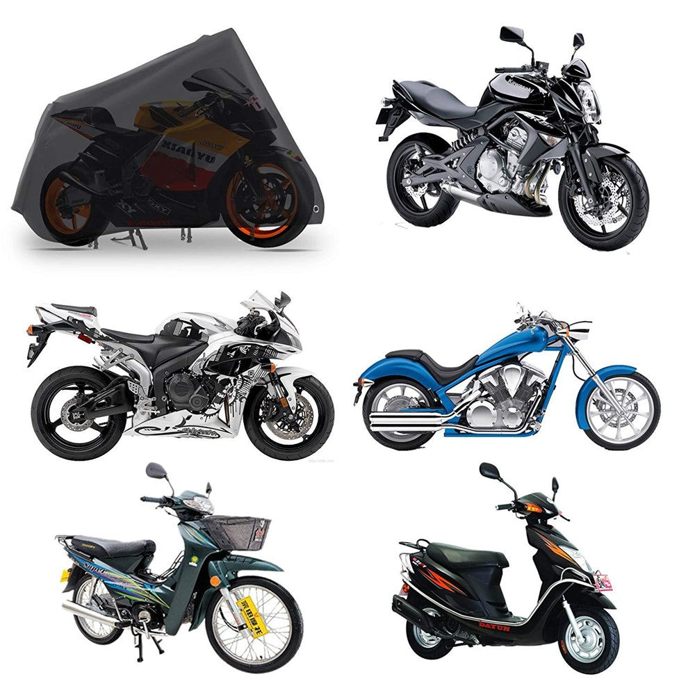 210D Oxford Cloth Waterproof Motorcycle Cover Outdoor Anti-UV Motorbike Cover, Size XL: 230x95x125cm