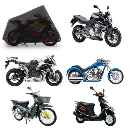 210D Oxford Cloth Waterproof Motorcycle Cover Outdoor Anti-UV Motorbike Cover, Size XL: 230x95x125cm