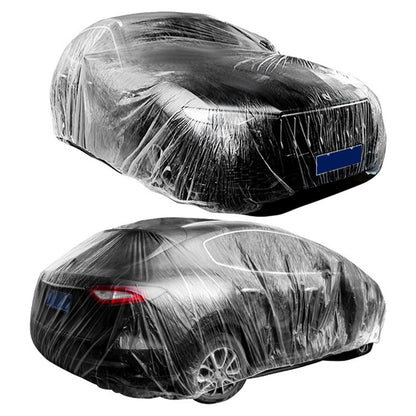 BY-004 Dustproof PE Waterproof Car Cover Disposable Rain Cover with Elastic Band (Upgraded Version), Size: L