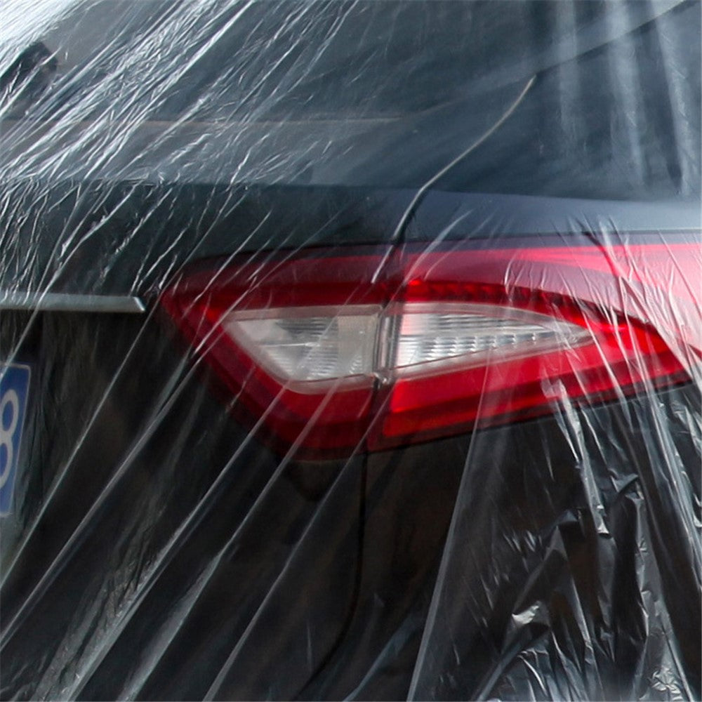 BY-004 Dustproof PE Waterproof Car Cover Disposable Rain Cover with Elastic Band (Upgraded Version), Size: L