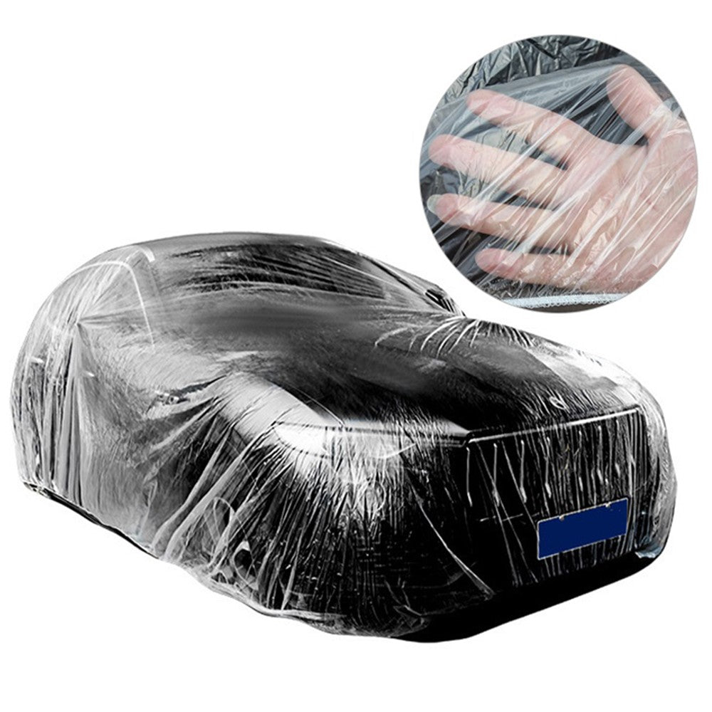 BY-004 Dustproof PE Waterproof Car Cover Disposable Rain Cover with Elastic Band (Upgraded Version), Size: XL