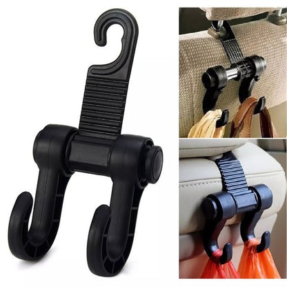 Car Seat Back Hook Multi-functional Auto Car Seat Headrest Hanger Holder, Double Hanging Hook