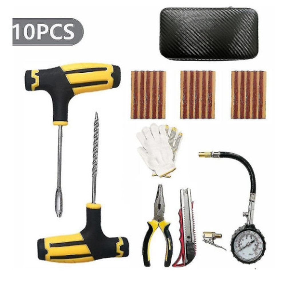 10Pcs / Set Car Tyre Puncture Repair Kit Auto Tire Repair Accessories for Truck Motorcycle