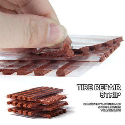 10Pcs / Set Car Tyre Puncture Repair Kit Tire Pressure Gauge Wrench Rubber Strip Auto Repair Kit
