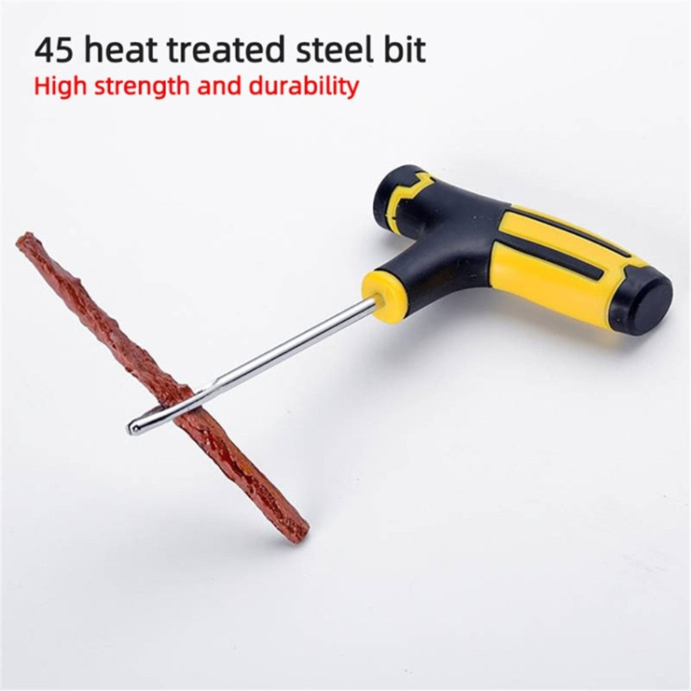 10Pcs / Set Car Tyre Puncture Repair Kit Tire Pressure Gauge Wrench Rubber Strip Auto Repair Kit