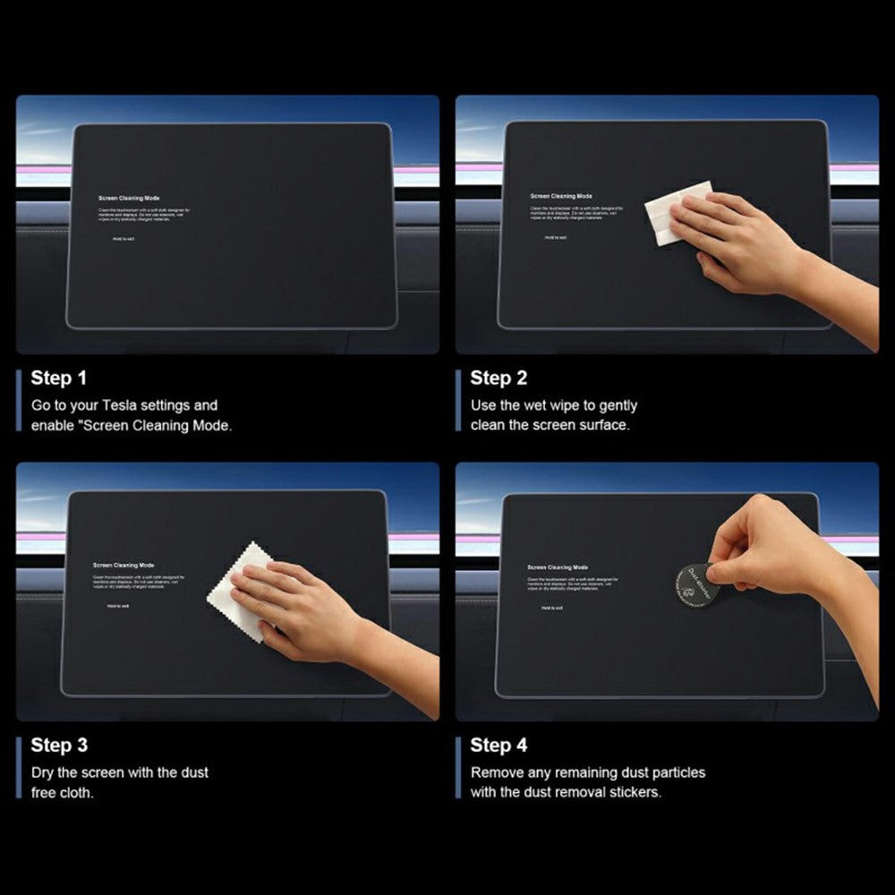 For Tesla Model 3 (2017-2023) / Model Y (2020-2025) Tempered Glass Film Car Display Navigation + Rearview Mirror Screen Protector