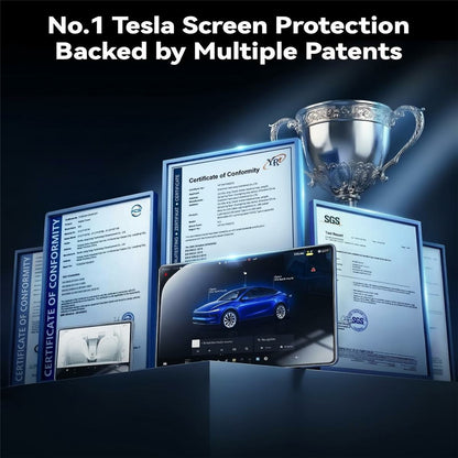 For Tesla Model 3 (2017-2023) / Model Y (2020-2025) Tempered Glass Film Car Display Navigation + Rearview Mirror Screen Protector