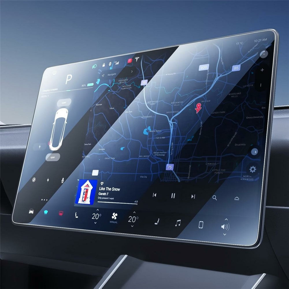 For Model Y (2020-2025) / Model 3 (2017-2023) Tempered Glass Film Kit Center Console Rearview Mirror Screen Protector