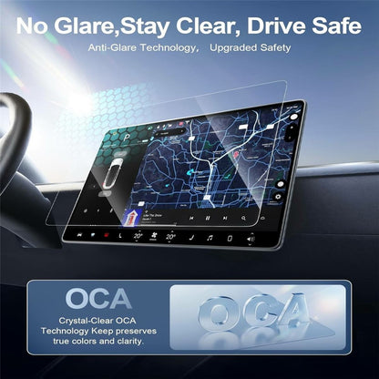 For Model Y (2020-2025) / Model 3 (2017-2023) Tempered Glass Film Kit Center Console Rearview Mirror Screen Protector