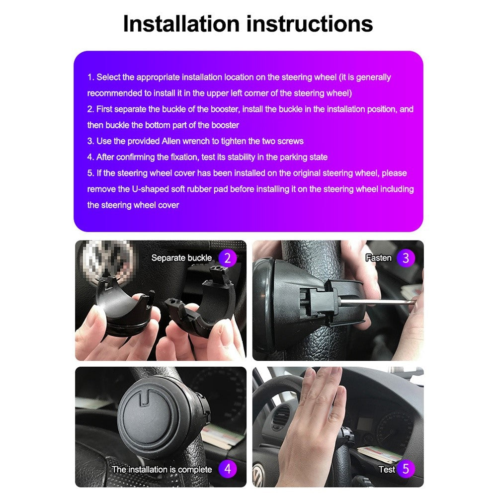 3R 3R2251 Universal Car Steering Wheel Spinner Knob Auxiliary Booster Aid Control Handle Knob Ball