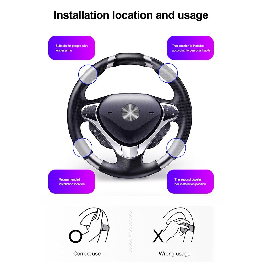 3R 3R2251 Universal Car Steering Wheel Spinner Knob Auxiliary Booster Aid Control Handle Knob Ball