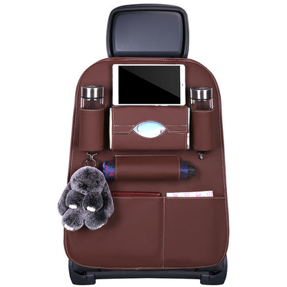 Car Back Seat Organizer Storage Bag with Tissue Box Tablet/Umbrella/Water Bottle Holder
