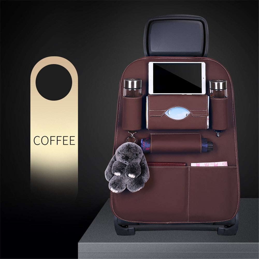 Car Back Seat Organizer Storage Bag with Tissue Box Tablet/Umbrella/Water Bottle Holder