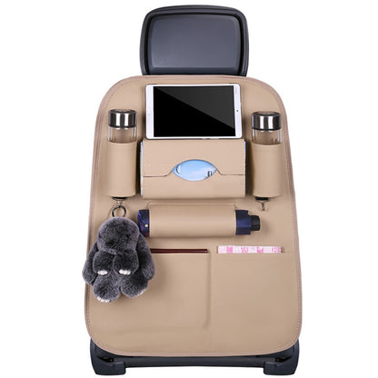 Car Back Seat Organizer Storage Bag with Tissue Box Tablet/Umbrella/Water Bottle Holder