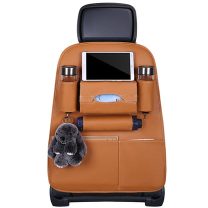 Car Back Seat Organizer Storage Bag with Tissue Box Tablet/Umbrella/Water Bottle Holder