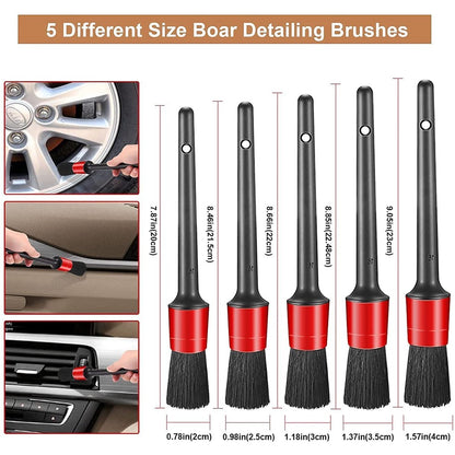 13pcs Car Detailing Cleaning Brushes Car Cleaning Tools Microfiber Towel Automobile Air Vents Wheel Wash Kit