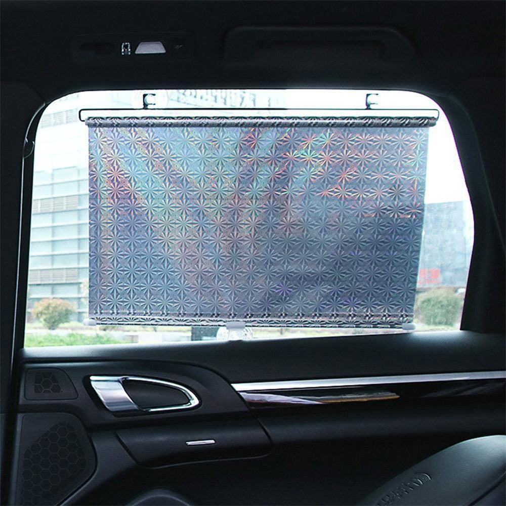 40*60cm Suction Cup Mount Automatic Retractable Sunshade Curtain Anti-UV Protection Truck Windshield Screen