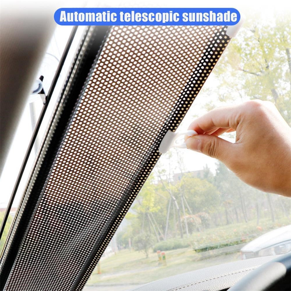 40*60cm Suction Cup Mount Automatic Retractable Sunshade Curtain Anti-UV Protection Truck Windshield Screen