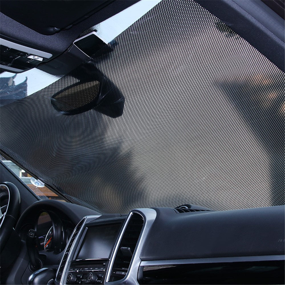 40*60cm Suction Cup Mount Automatic Retractable Sunshade Curtain Anti-UV Protection Truck Windshield Screen