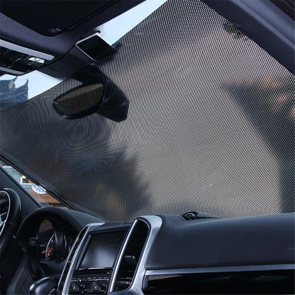 40*60cm Suction Cup Mount Automatic Retractable Sunshade Curtain Anti-UV Protection Truck Windshield Screen