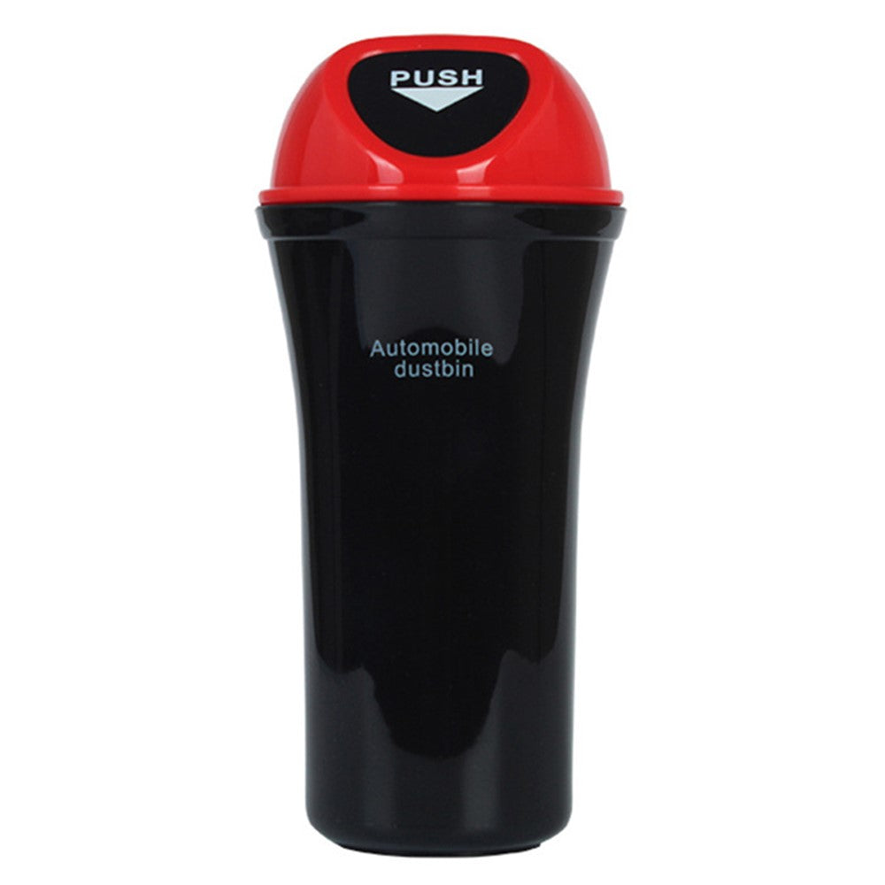 Mini Car Trash Can Push Lid Design Garbage Holder Vehicle Door Cup Holder Seat Back Plastic Trash Bin Dustbin