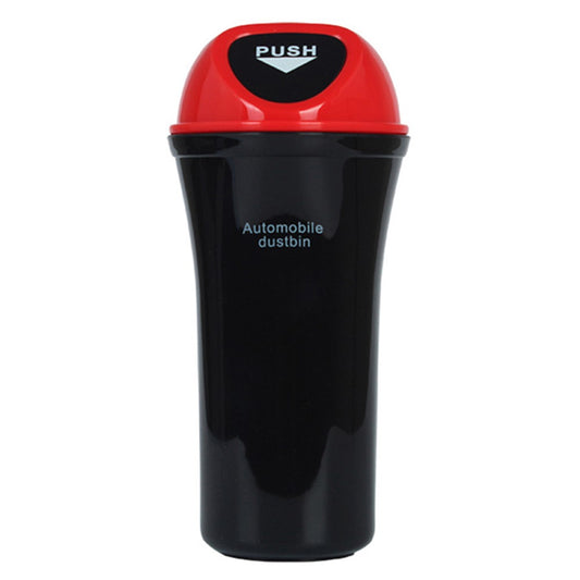 Mini Car Trash Can Push Lid Design Garbage Holder Vehicle Door Cup Holder Seat Back Plastic Trash Bin Dustbin
