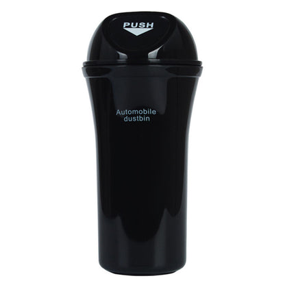 Mini Car Trash Can Push Lid Design Garbage Holder Vehicle Door Cup Holder Seat Back Plastic Trash Bin Dustbin