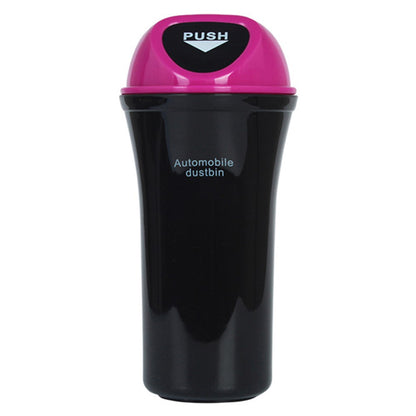 Mini Car Trash Can Push Lid Design Garbage Holder Vehicle Door Cup Holder Seat Back Plastic Trash Bin Dustbin