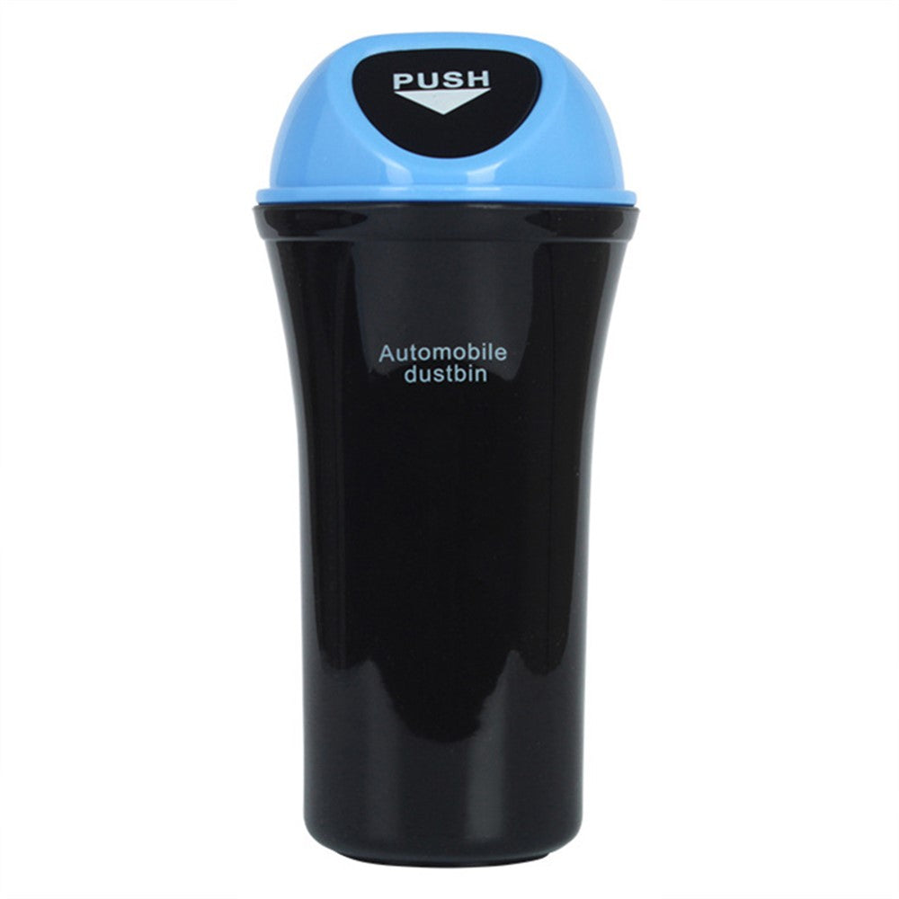 Mini Car Trash Can Push Lid Design Garbage Holder Vehicle Door Cup Holder Seat Back Plastic Trash Bin Dustbin