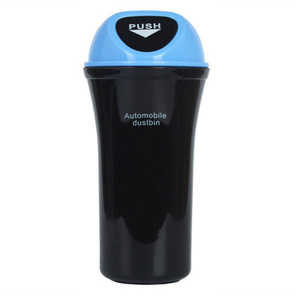 Mini Car Trash Can Push Lid Design Garbage Holder Vehicle Door Cup Holder Seat Back Plastic Trash Bin Dustbin