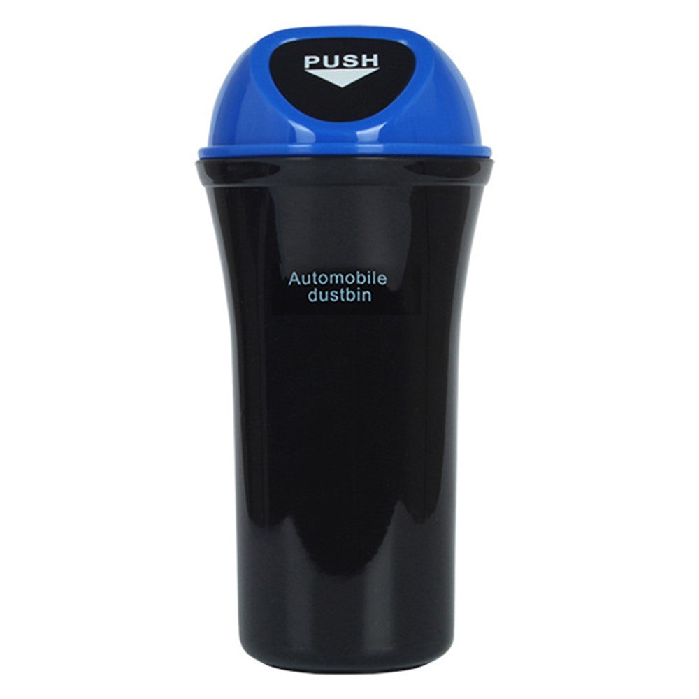 Mini Car Trash Can Push Lid Design Garbage Holder Vehicle Door Cup Holder Seat Back Plastic Trash Bin Dustbin