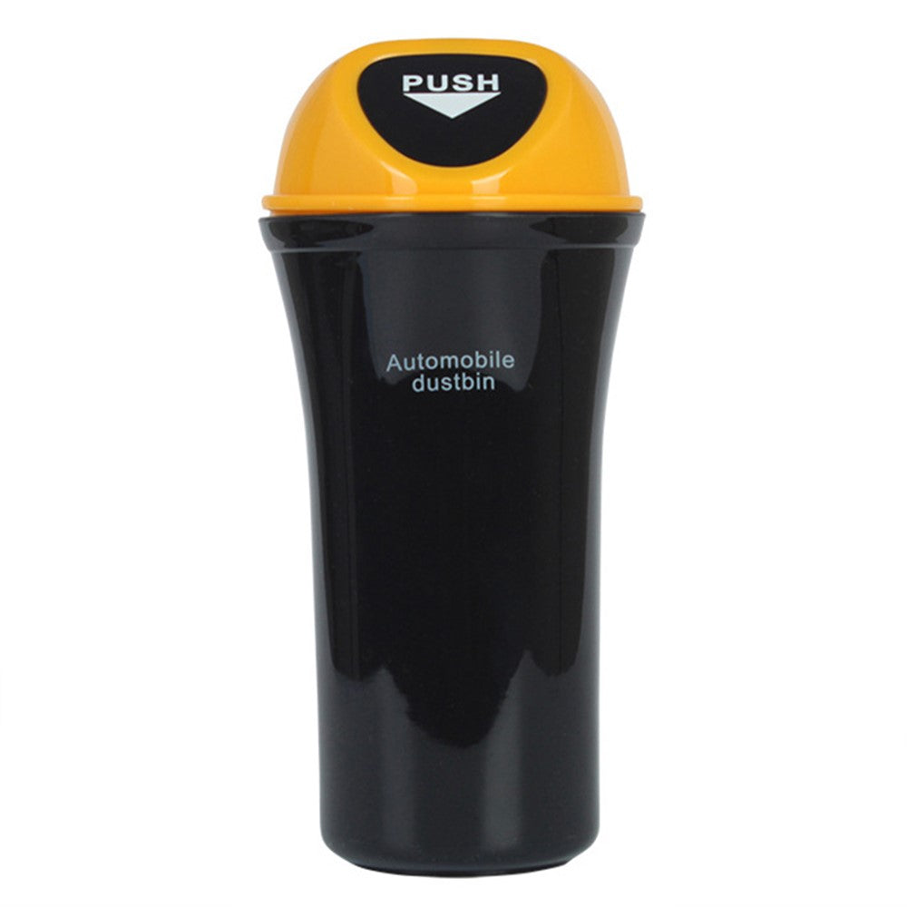 Mini Car Trash Can Push Lid Design Garbage Holder Vehicle Door Cup Holder Seat Back Plastic Trash Bin Dustbin