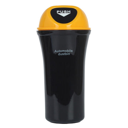 Mini Car Trash Can Push Lid Design Garbage Holder Vehicle Door Cup Holder Seat Back Plastic Trash Bin Dustbin