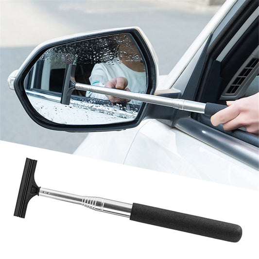 Portable Retractable Car Rearview Mirror Wiper Quick Water Mist Removal Vehicle Rearview Mirror Glass Cleaning Tool