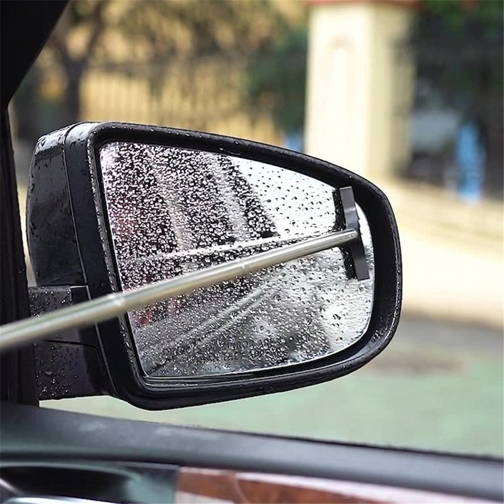 Portable Retractable Car Rearview Mirror Wiper Quick Water Mist Removal Vehicle Rearview Mirror Glass Cleaning Tool