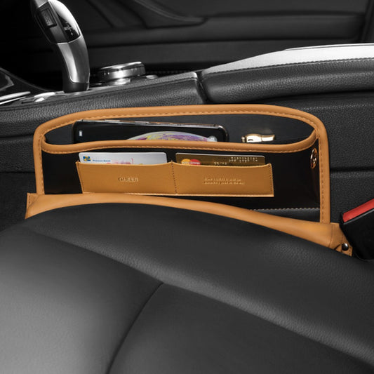 QUEES Car Seat Side Gap Storage Bag Organizer PU Leather Slit Pocket Filler