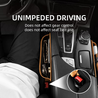 QUEES Car Seat Side Gap Storage Bag Organizer PU Leather Slit Pocket Filler