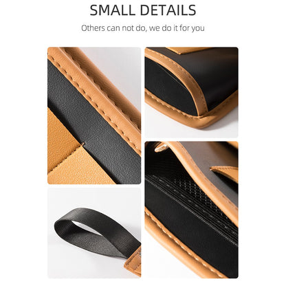 QUEES Car Seat Side Gap Storage Bag Organizer PU Leather Slit Pocket Filler