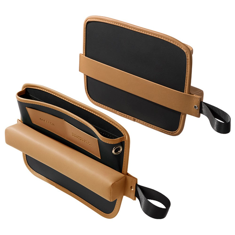 QUEES Car Seat Side Gap Storage Bag Organizer PU Leather Slit Pocket Filler