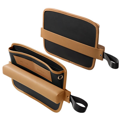 QUEES Car Seat Side Gap Storage Bag Organizer PU Leather Slit Pocket Filler
