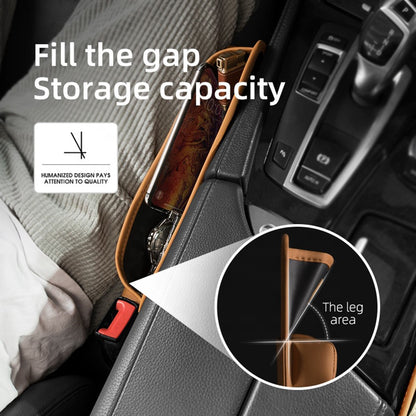 QUEES Car Seat Side Gap Storage Bag Organizer PU Leather Slit Pocket Filler