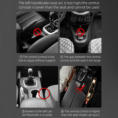 QUEES Car Seat Side Gap Storage Bag Organizer PU Leather Slit Pocket Filler