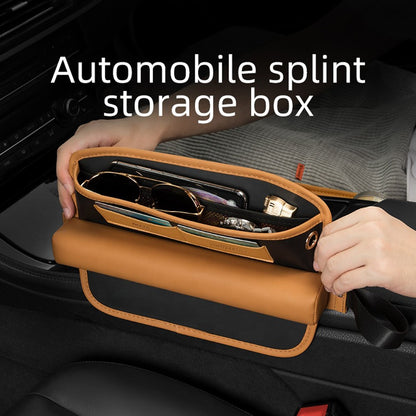 QUEES Car Seat Side Gap Storage Bag Organizer PU Leather Slit Pocket Filler