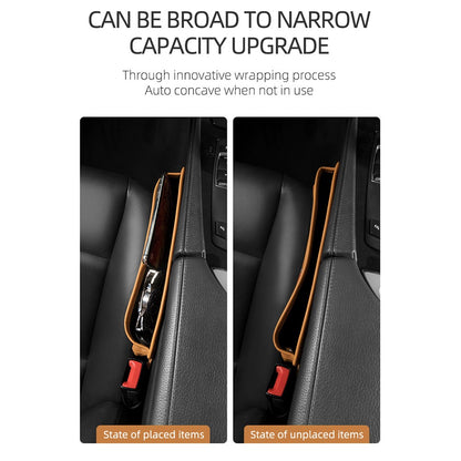 QUEES Car Seat Side Gap Storage Bag Organizer PU Leather Slit Pocket Filler