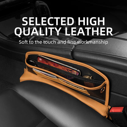 QUEES Car Seat Side Gap Storage Bag Organizer PU Leather Slit Pocket Filler