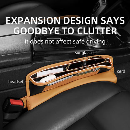 QUEES Car Seat Side Gap Storage Bag Organizer PU Leather Slit Pocket Filler