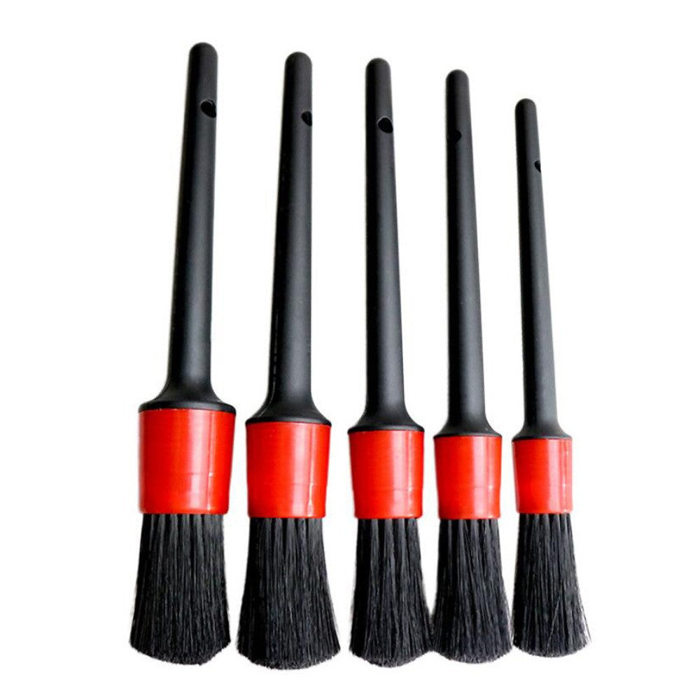 5 Different Sizes Detailing Brush Mixed Fiber Plastic Handle Automotive Brushes Set for Cleaning Wheels Engine Interior Air Vents Car Motorcycle