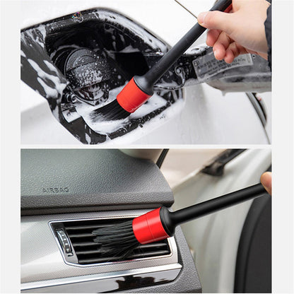 5 Different Sizes Detailing Brush Mixed Fiber Plastic Handle Automotive Brushes Set for Cleaning Wheels Engine Interior Air Vents Car Motorcycle