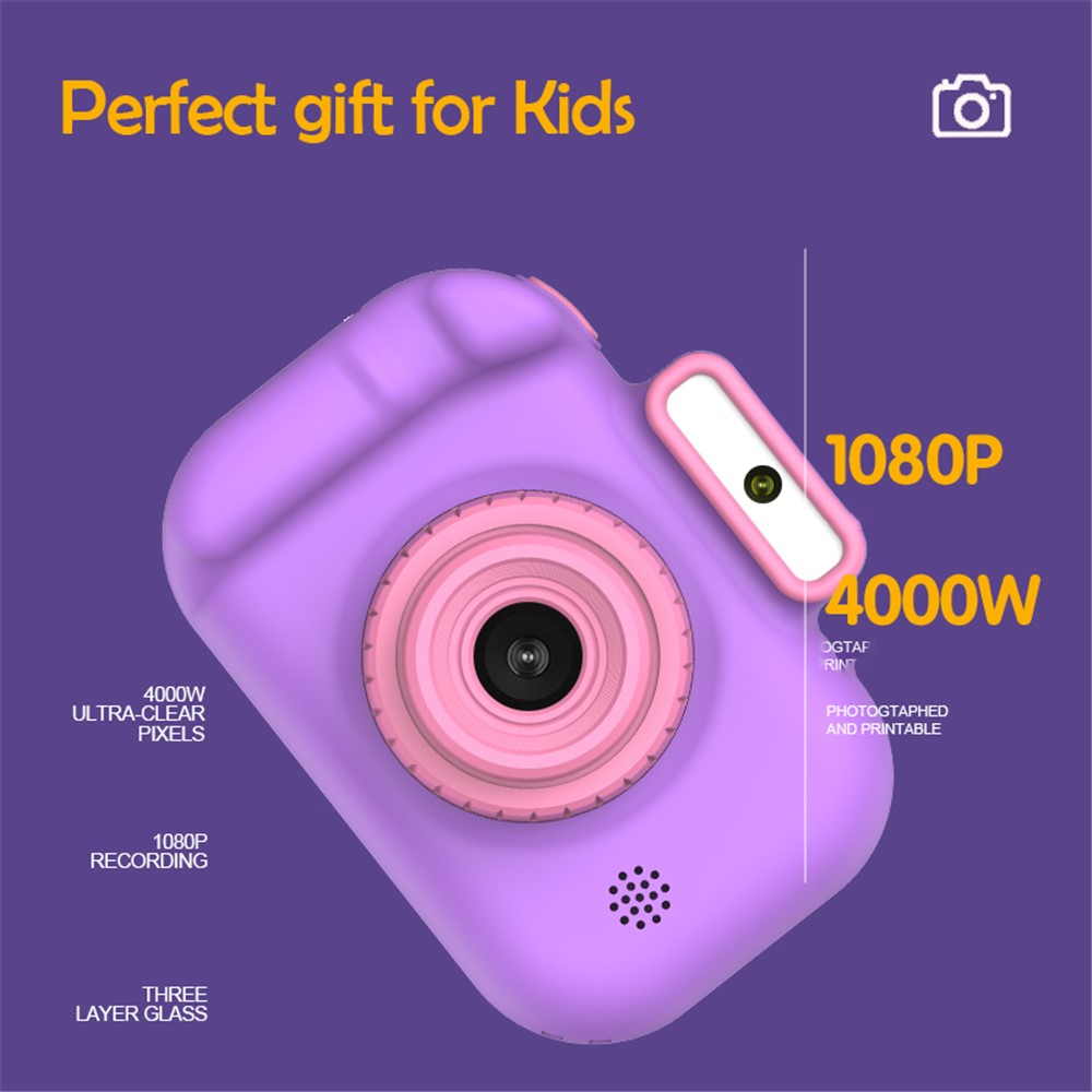 H7 Kids Camera 4000W Front / Rear Dual-Lens Digital Camera Portable Handheld Video Camera Toy Support 32G Memory Card