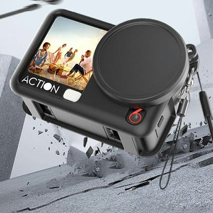 For DJI Osmo Action 6 Silicone Case Lens Cap Protective Cover Anti Drop Camera Accessory